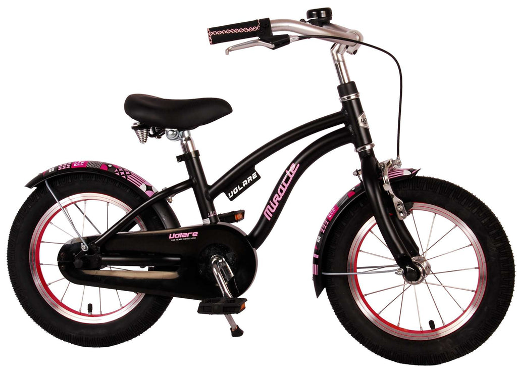 Volare Miracle Kinderfahrrad – Mädchen – 14 Zoll – Mattschwarz – Prime Kollektion
