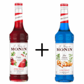 Monin siroop aardbei fraise + blue curacao