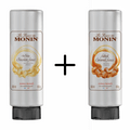 Monin topping witte chocolade + topping salted caramel