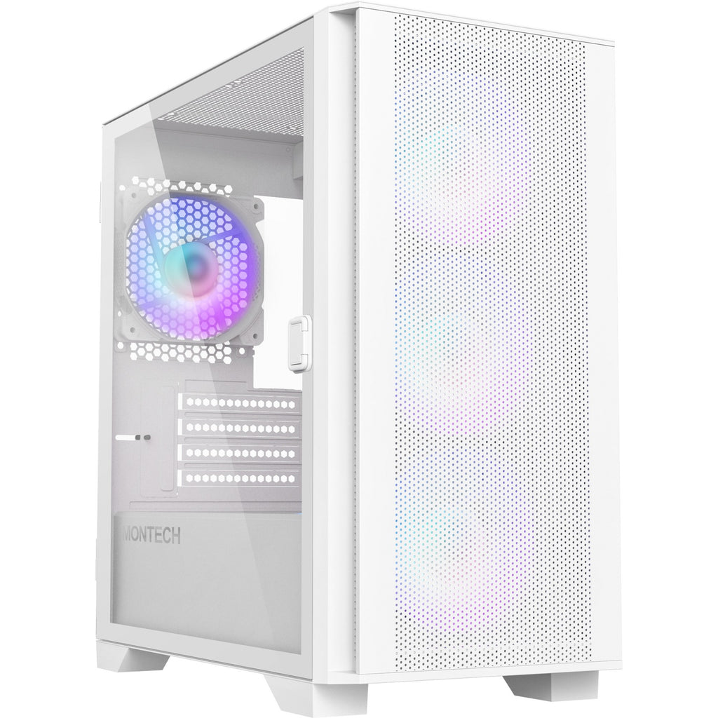 Montech air 100 argb mini tower behuizing (wit | 3x usb-a | tempered glass)