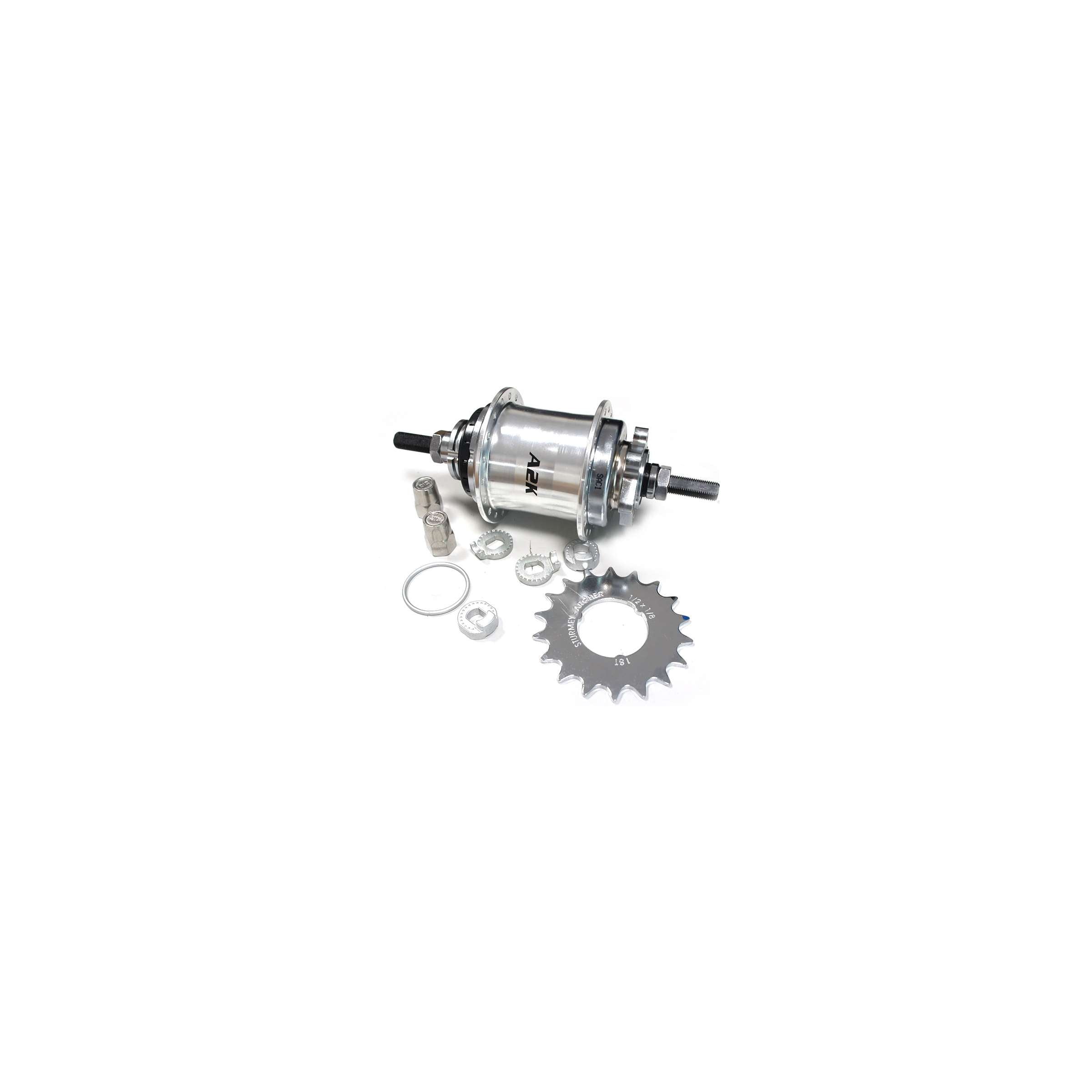 SA Hinterrad-Scheibenbremsnabe A2K 2-Gang-Automatik 36G silber