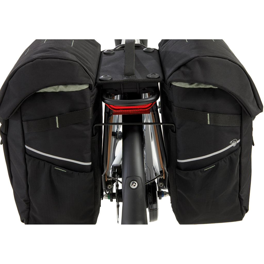Neue Looxs Vigo Double RackTime 2.0 Doppel-Packtasche – 40 Liter – 30 x 19 x 40 cm (2x) – Schwarz-Grün