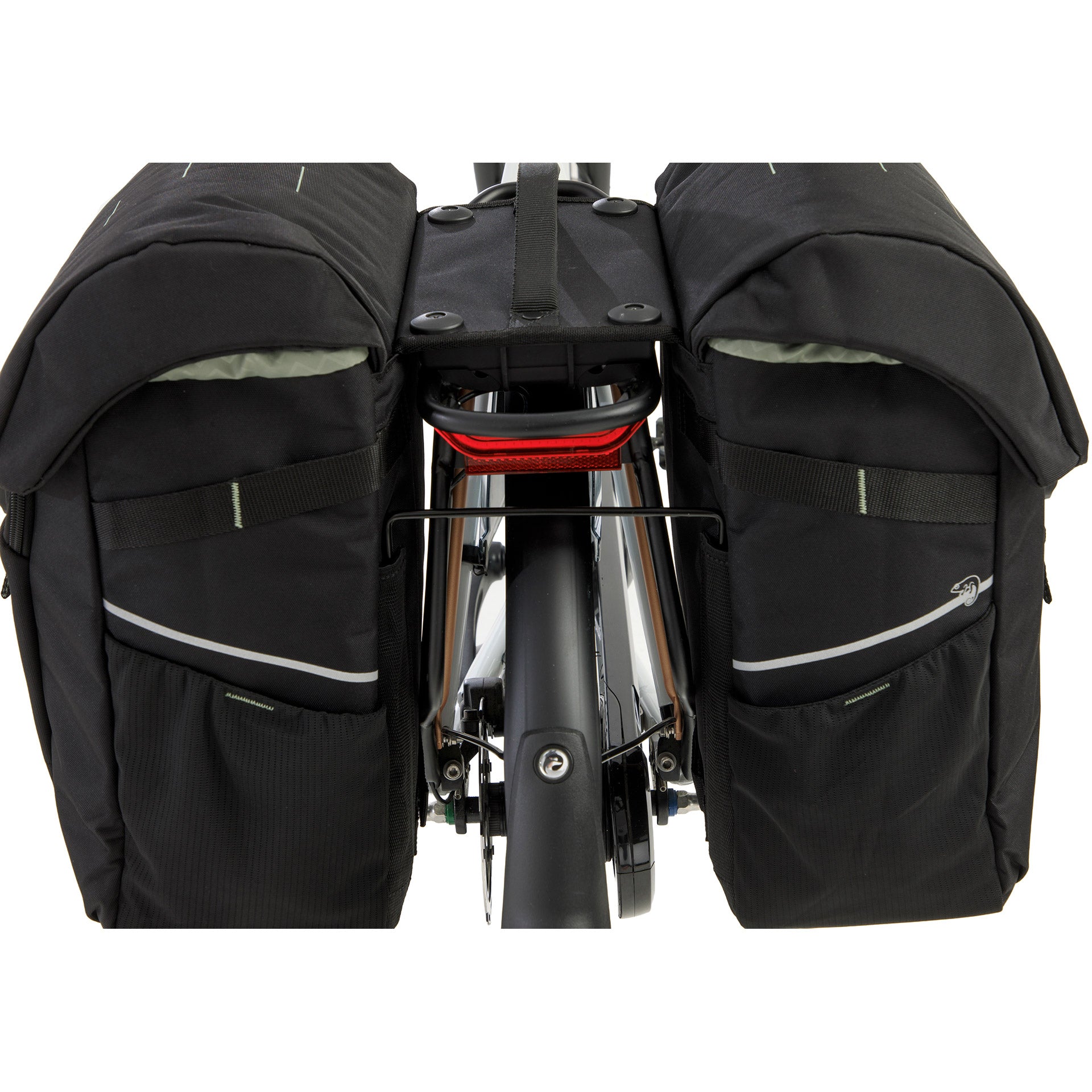 Neue Looxs Vigo Double RackTime 2.0 Doppel-Packtasche – 40 Liter – 30 x 19 x 40 cm (2x) – Schwarz-Grün