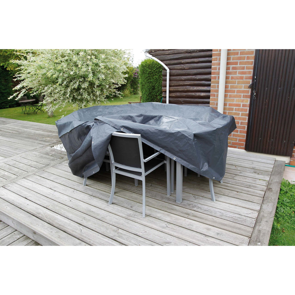 Nature beschermhoes voor tuinmeubelset rond afdekking (zwart, 6030604)