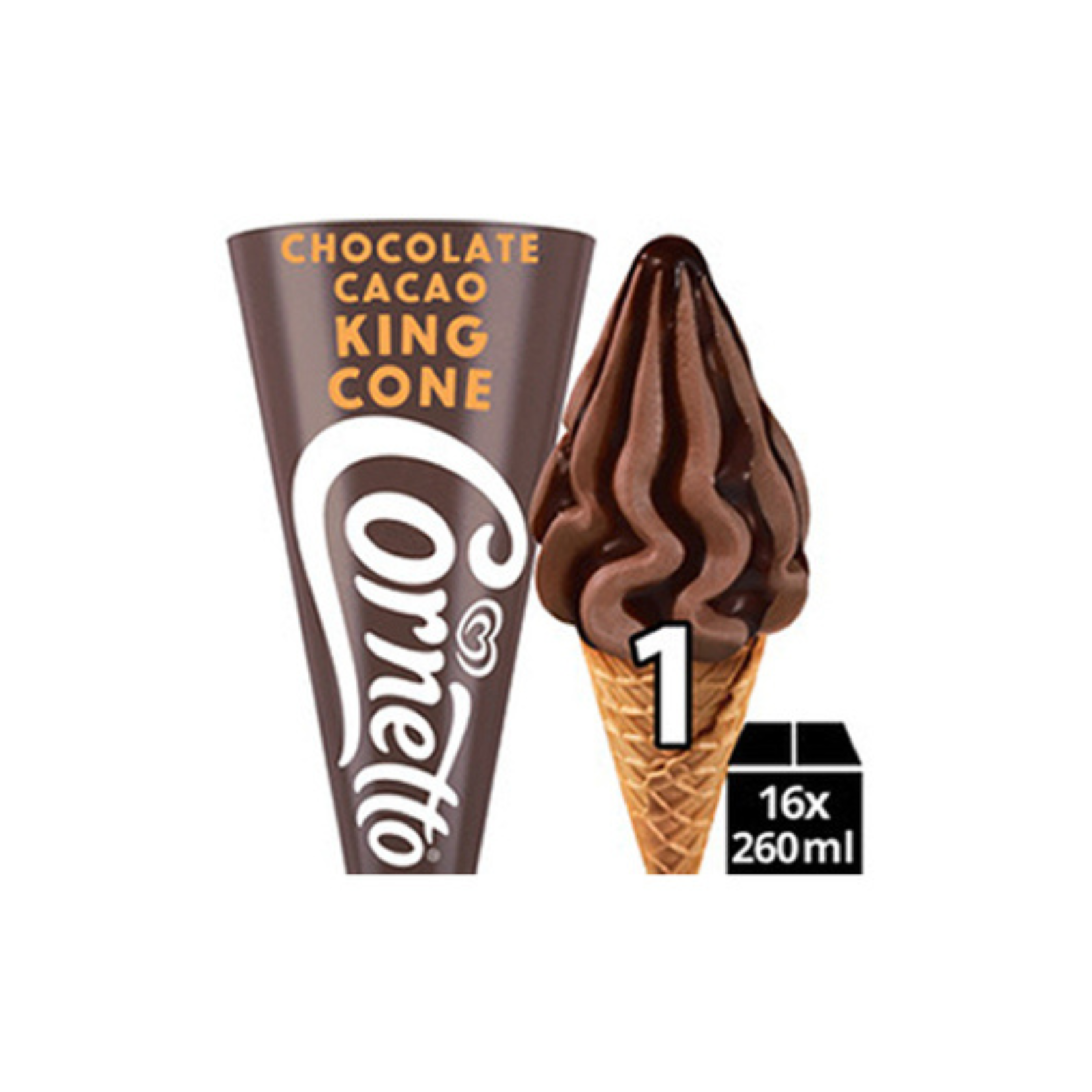 Ola cornetto king cone chocde (16x260 ml)