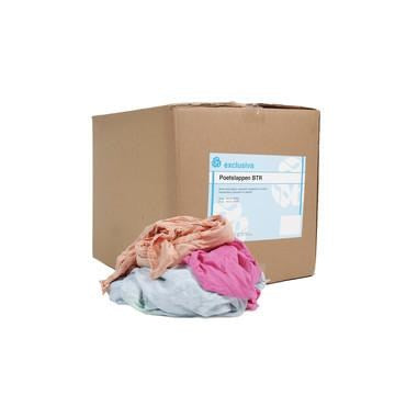 Karton mit 10 kg bunten Trikot-Reinigungstüchern