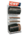 CST-Reifenregal Option 2 mit Platz für ca. 50 Reifen und 240 Schläuche.
