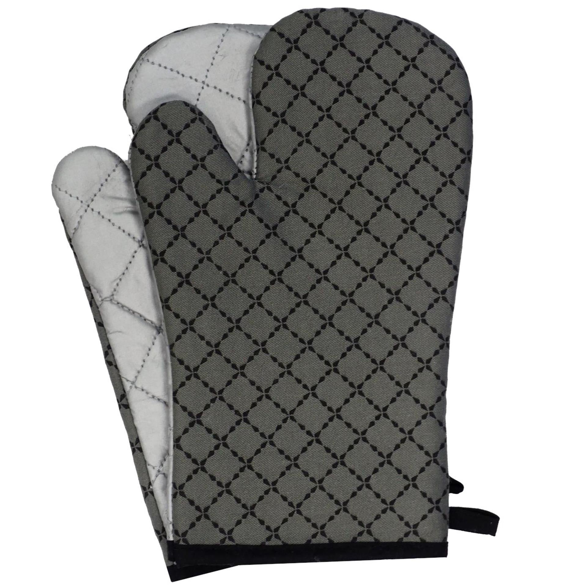 Dutch house ovenhandschoenen olive antracite set a 2 stuks