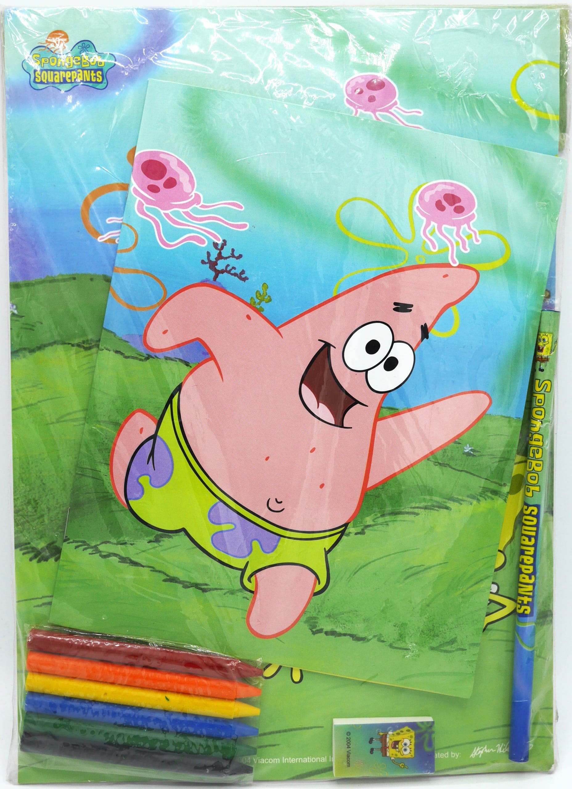 Van Der Doelen SpongeBob-Bumper-Set mit Skizzenbuch, Notizbuch, Bleistift, Radiergummi und Buntstiften