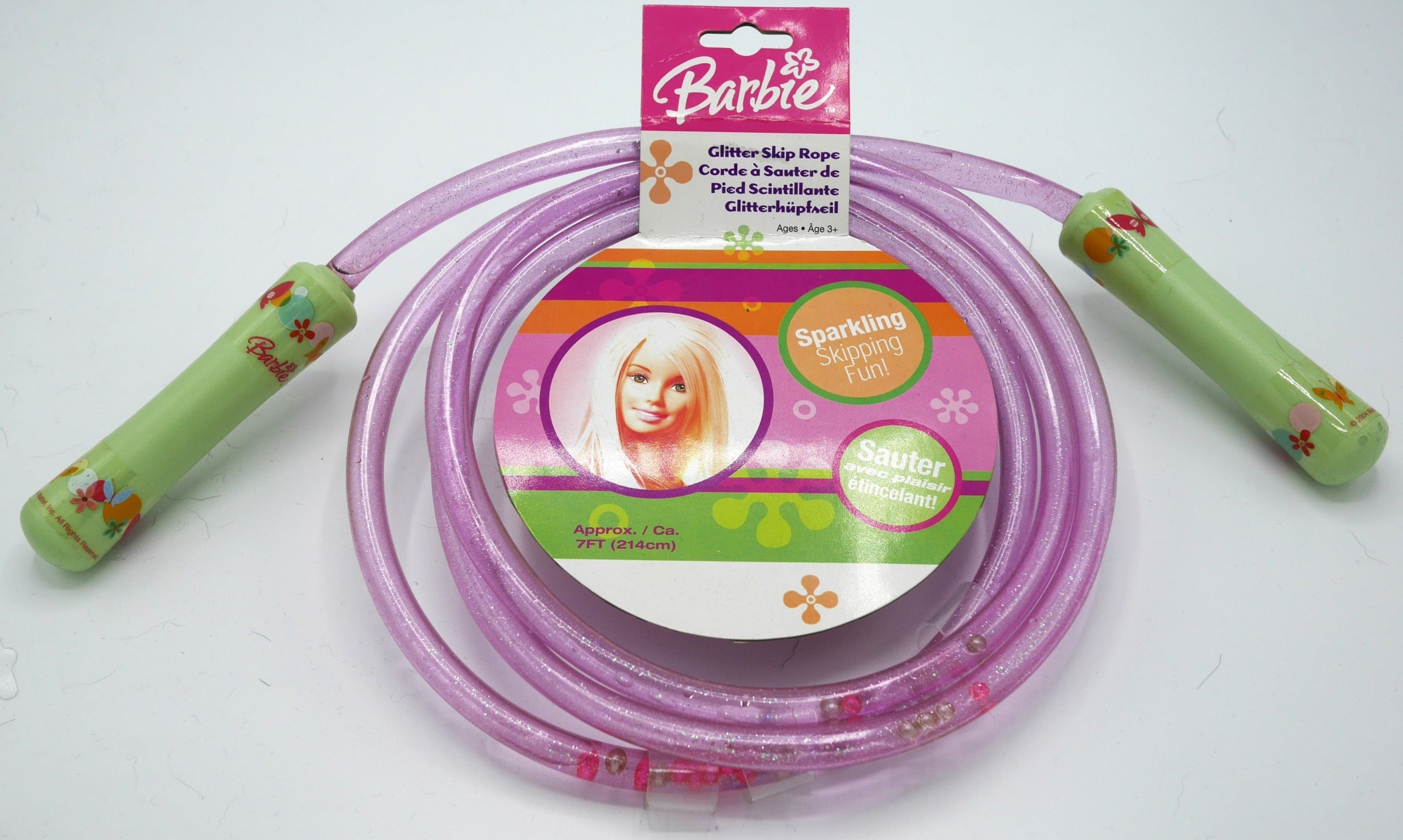 Van der doelen barbie springtouw 214 cm lang met glitter touw van kunststof