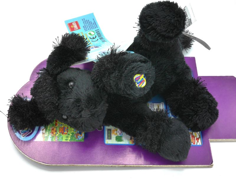 Webkell Plüschhund, schwarz, 18 cm lang