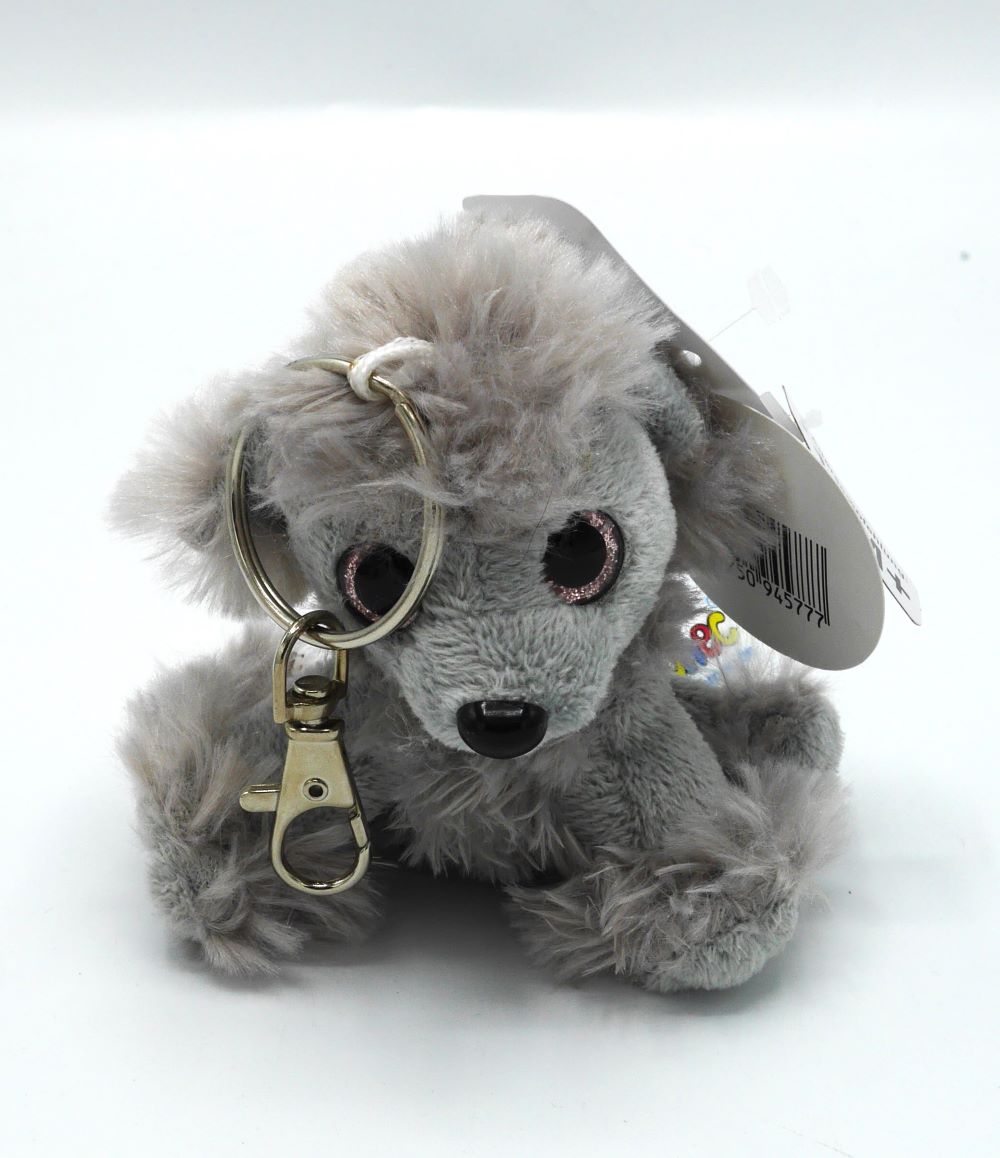 Schlüsselanhänger mit Plüschhund, 9 cm hoch