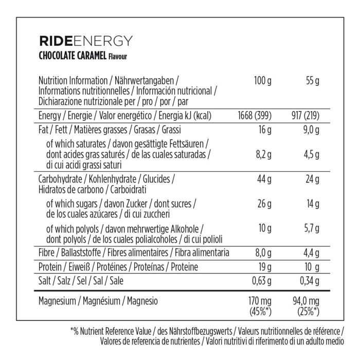 Powerbar ride energy (18 x 55gr) - chocolate-caramel