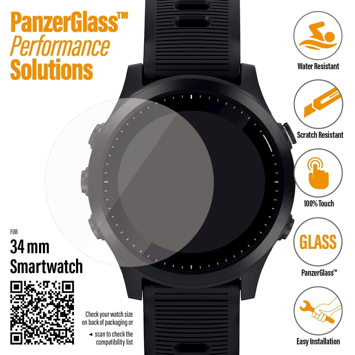 PanzerGlass Smartwatch 34mm Displayschutzfolie