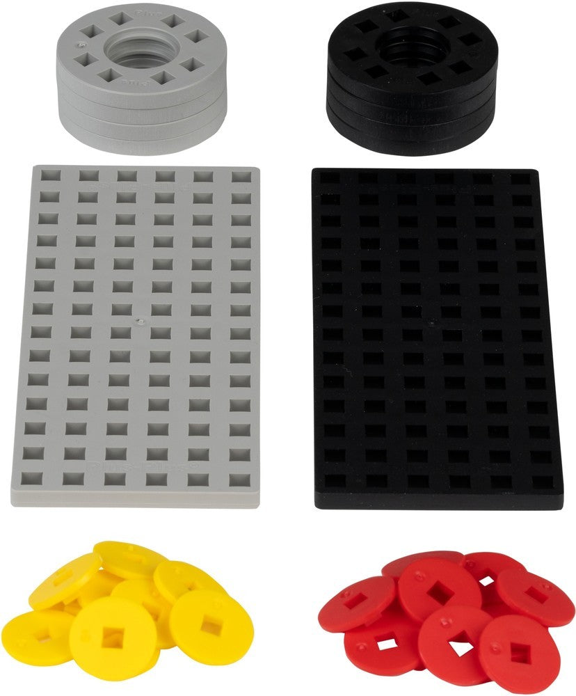Plus plus bouwplaat grijs zwart klein en wielen plus-plus: 26 stuks (3965)