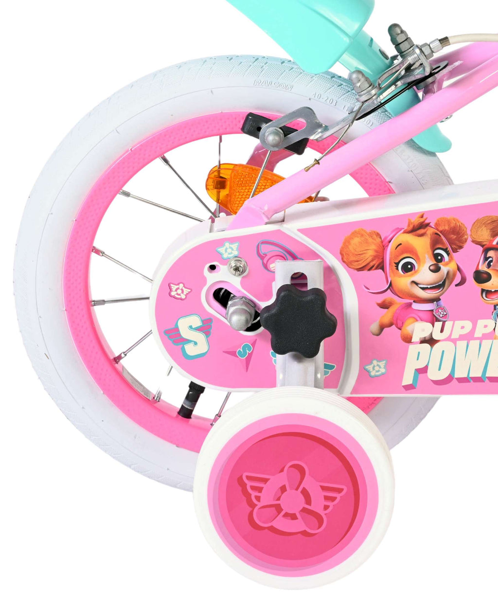 Volare paw patrol kinderfiets - meisjes - 12 inch - roze - twee handremmen