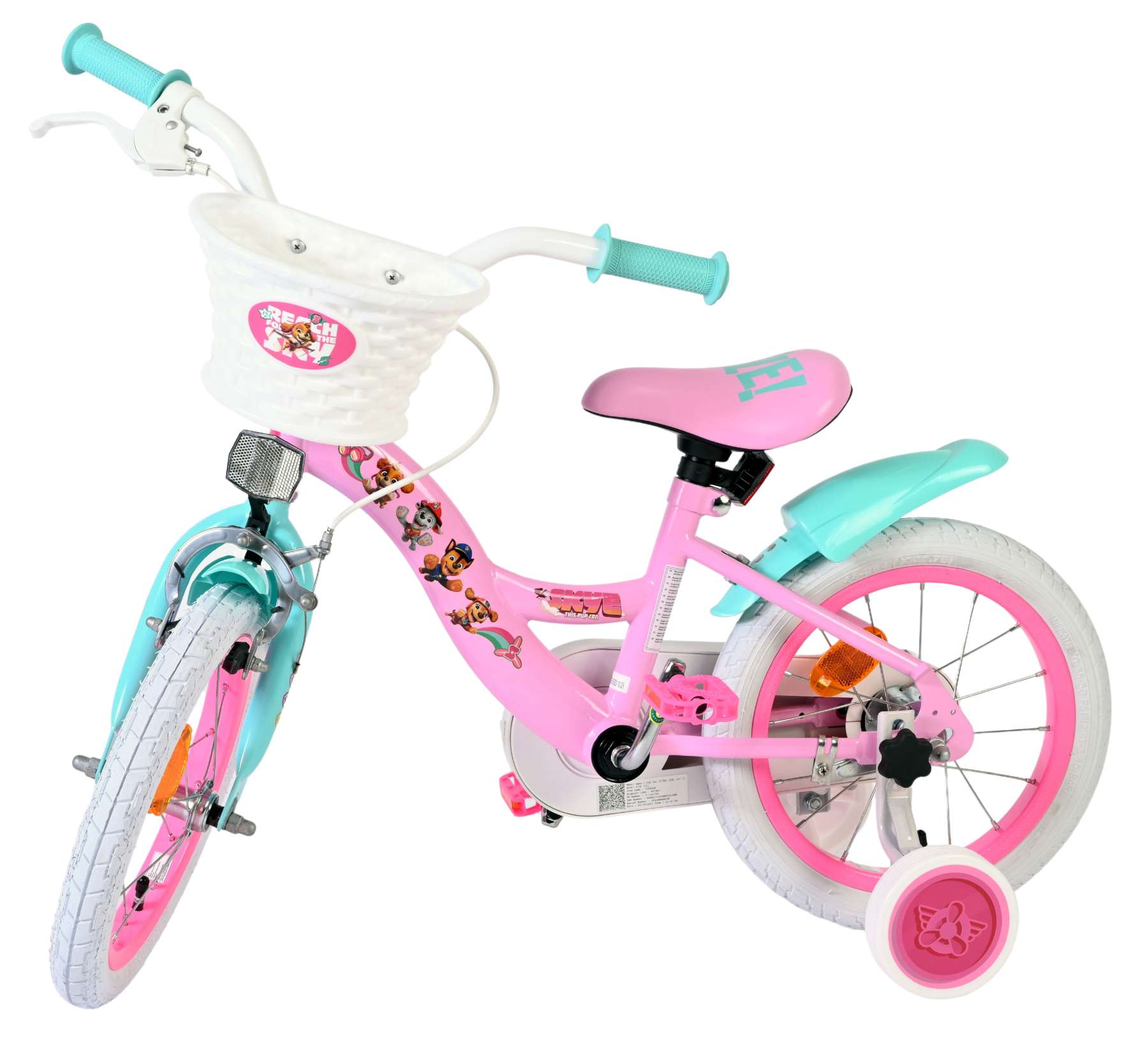 Paw patrol kinderfiets - meisjes - 14 inch - roze