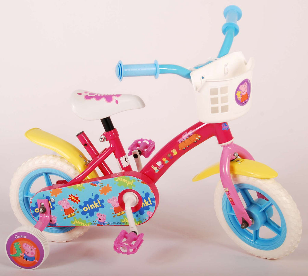 Peppa Pig Kinderfiets - Meisjes - 10 inch - Roze Blauw - Doortrapper
