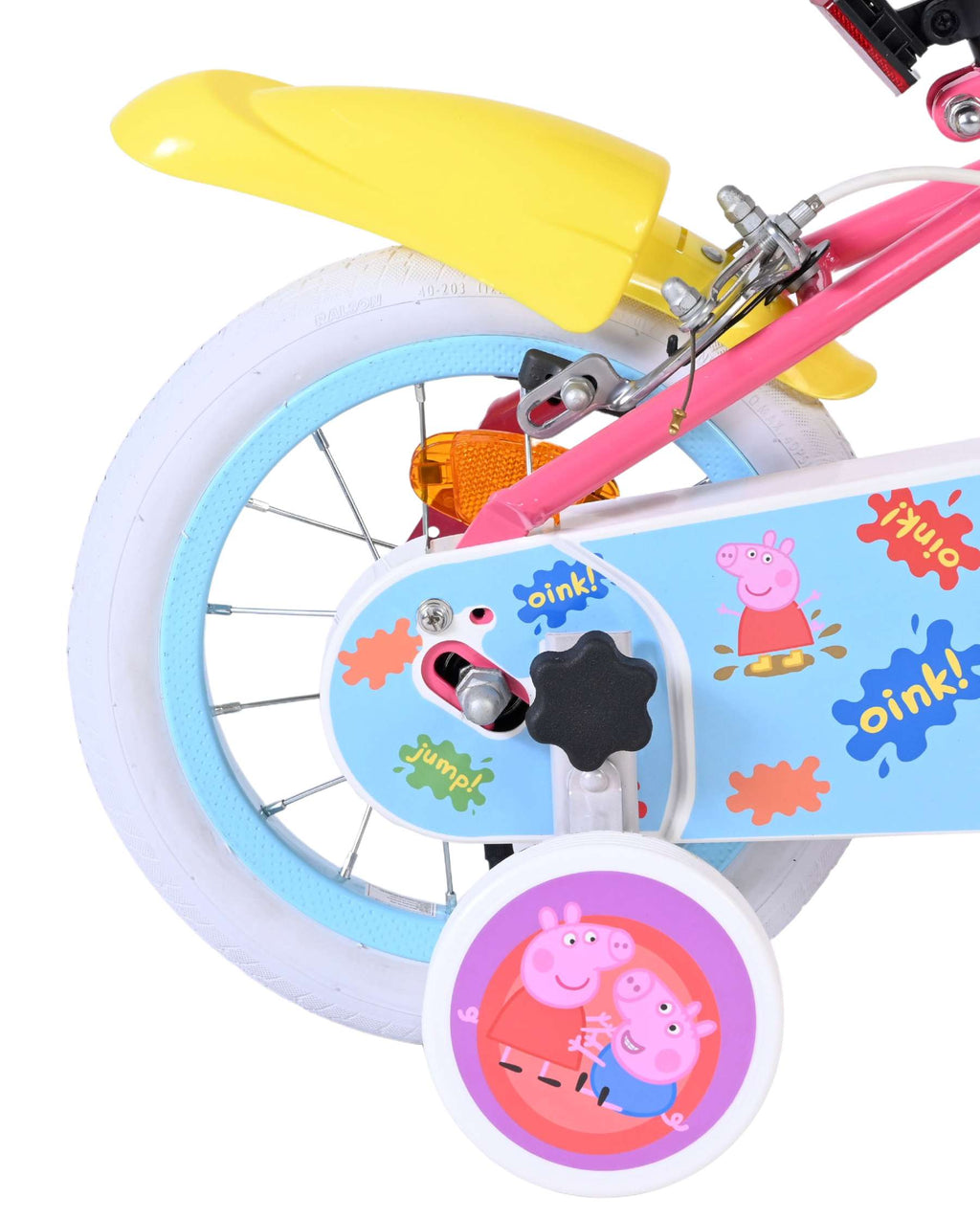 Volare peppa pig kinderfiets - meisjes - 12 inch - roze - twee handremmen