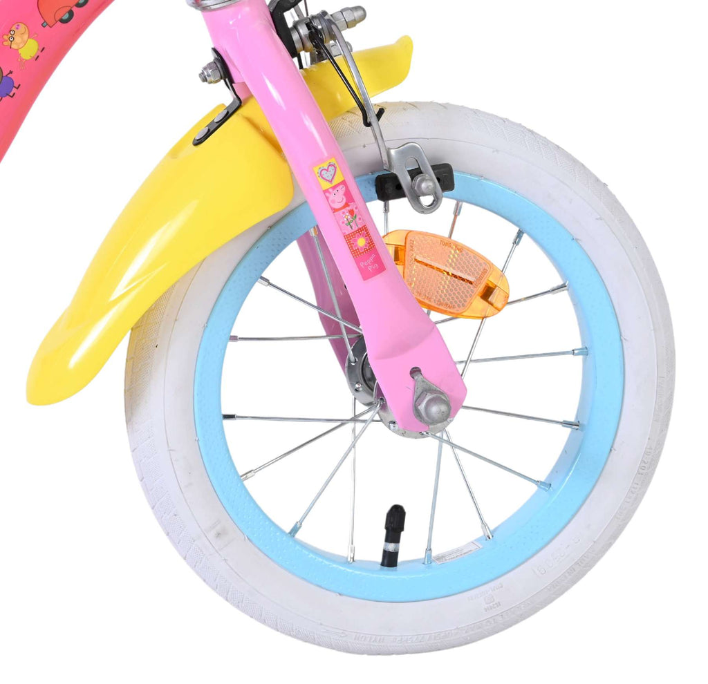 Volare peppa pig kinderfiets - meisjes - 12 inch - roze - twee handremmen