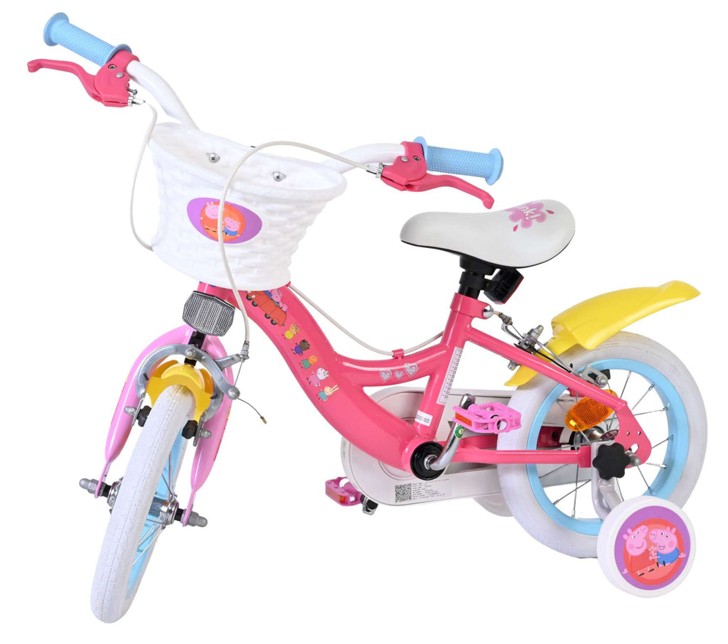 Volare peppa pig kinderfiets - meisjes - 12 inch - roze - twee handremmen