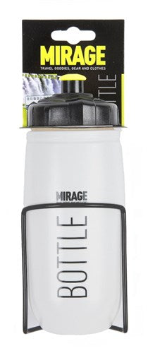 Weiße Wasserflasche mit Halter