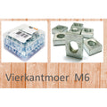M6 Vierkantmutter, verzinkt, pro 100