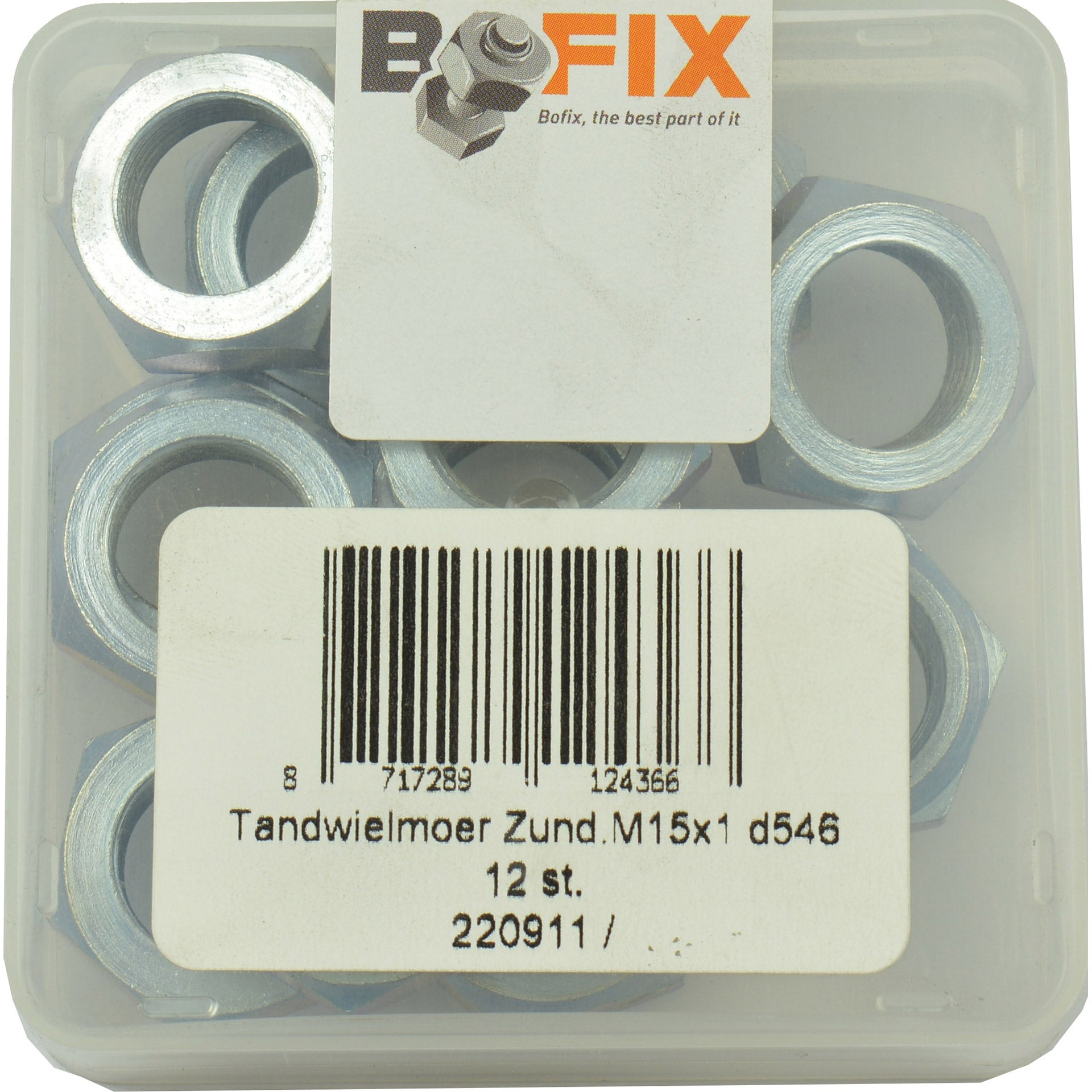 Bofix tandwielmoer m15x1 zundapp (12st)