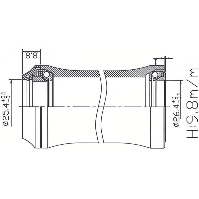 Tecora e Headset 1“ integriert, 25,4 x 45º x 45º x 26,4, zw