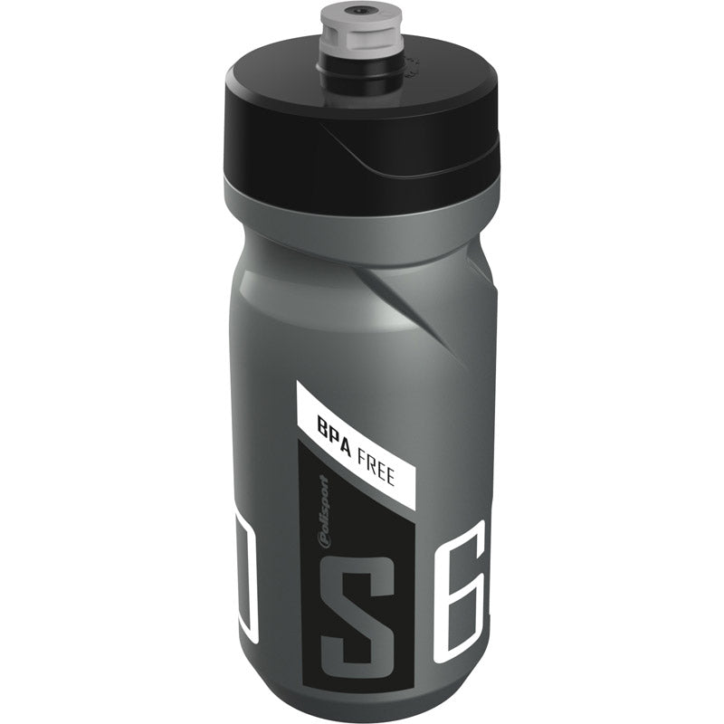 Polisport bidon s 600ml zilver zwart wit