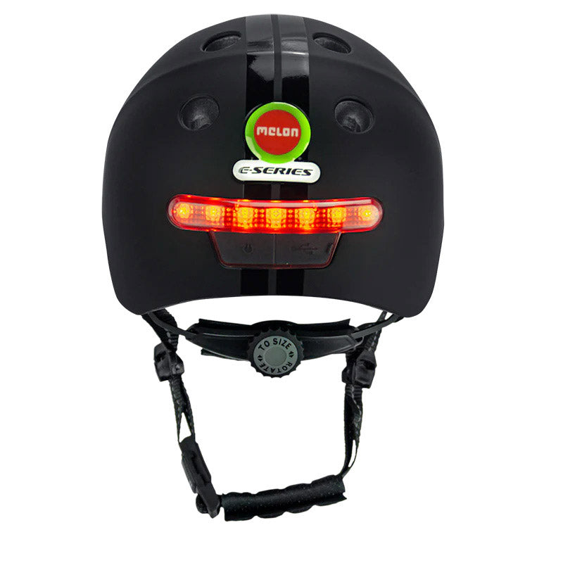 Melonenhelm mit Beleuchtung E-Serie Black Ice ML
