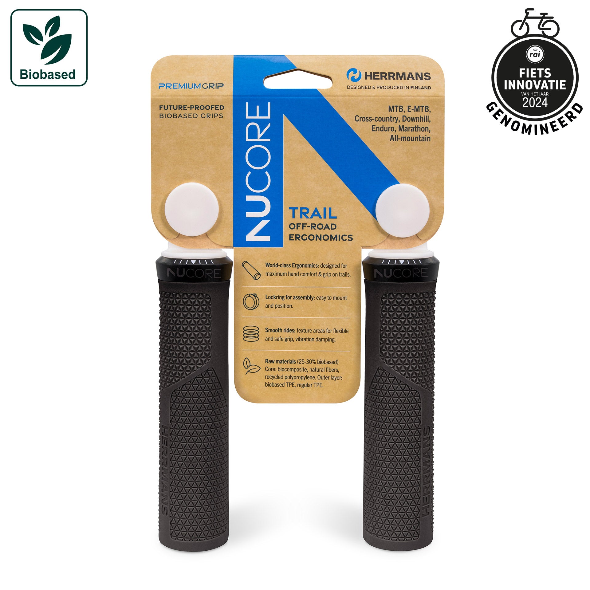 Herrmans handvatset nucore trail peak 130 130mm zwart