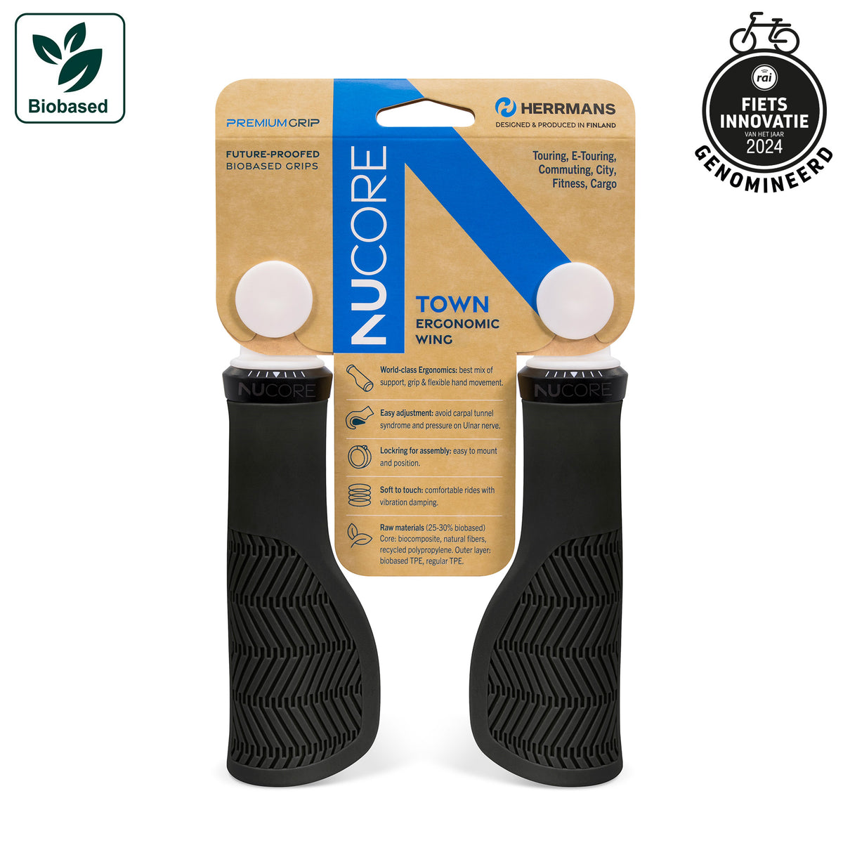 Herrmans handvat nucore town grip nucore town wave 130 130mm black
