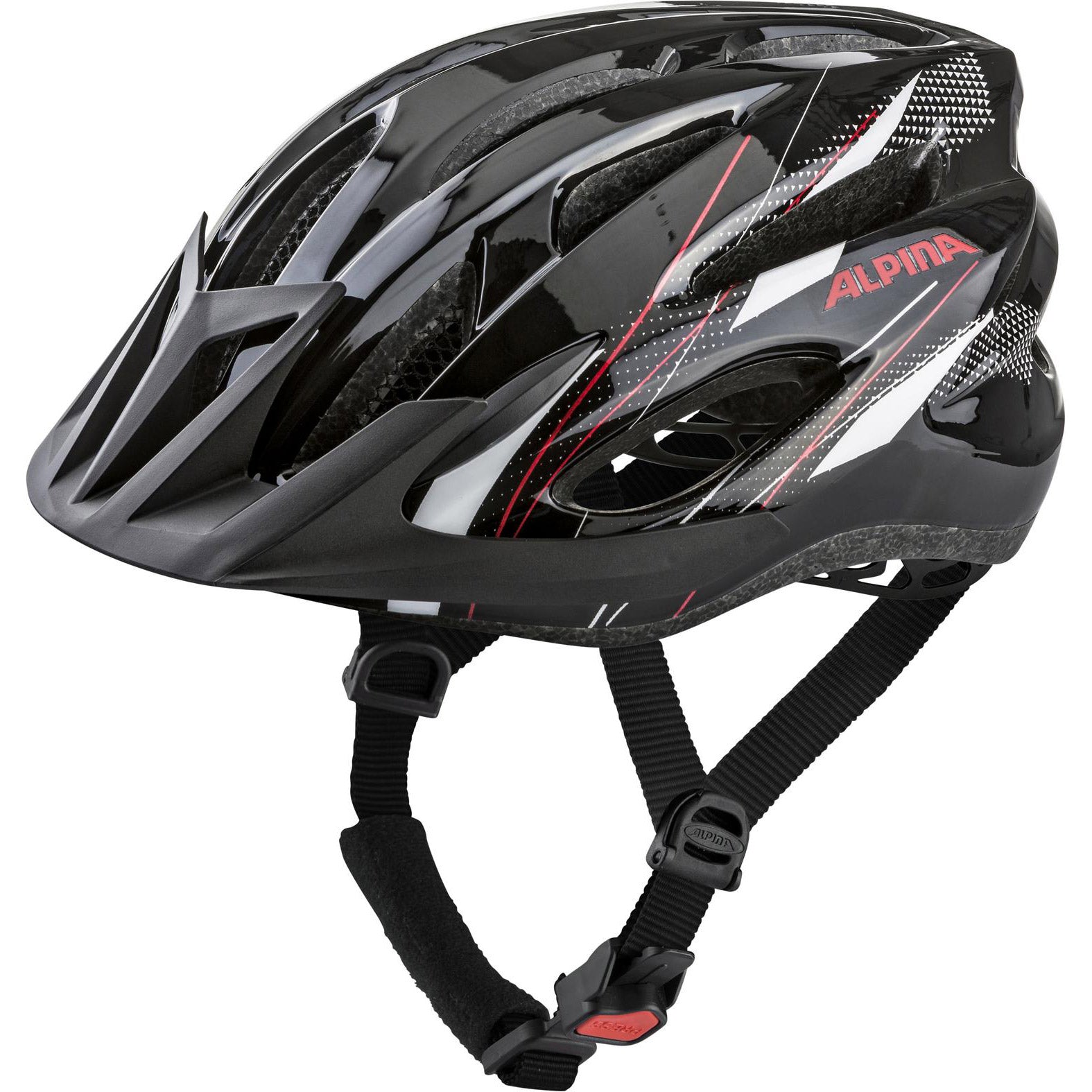 Alpina sports mtb helm mtb17 54-58 glans zwart wit rood
