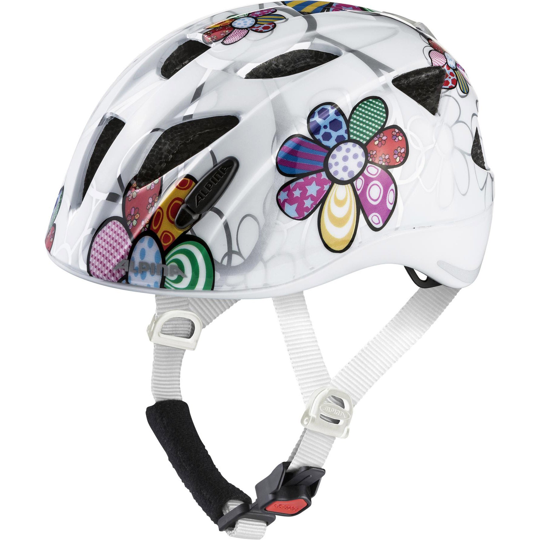 Alpina Sports Kinderhelm Ximo Flash White Flower 49-54 glänzend
