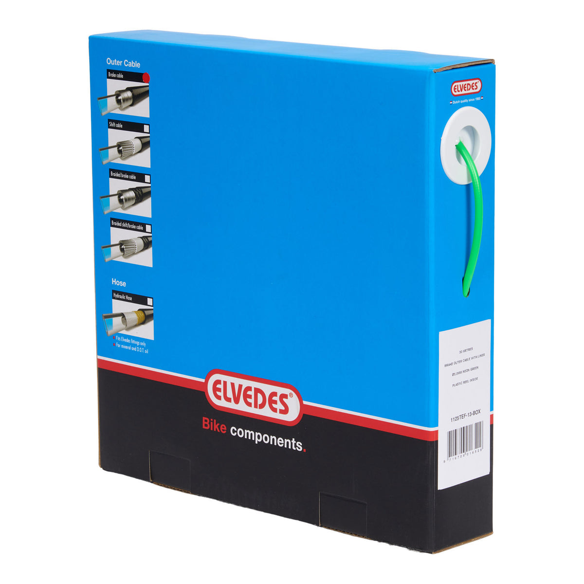 Elvedes Bremszugaußenhülle 5 mm (30 m) Teflon, grün, 1125TEF-13-BOX