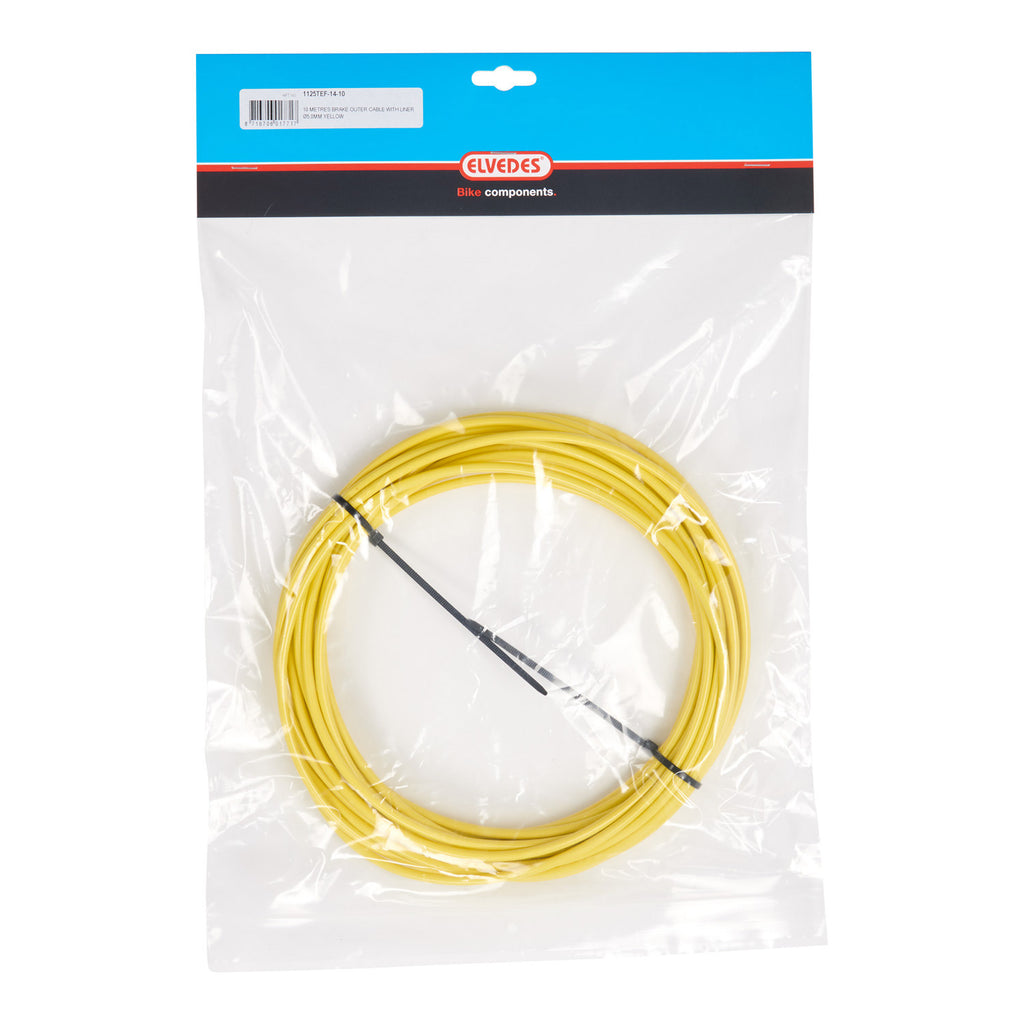 Elvedes rem buitenkabel met teflon voering ø4,9mm 10 meter (rol) - geel