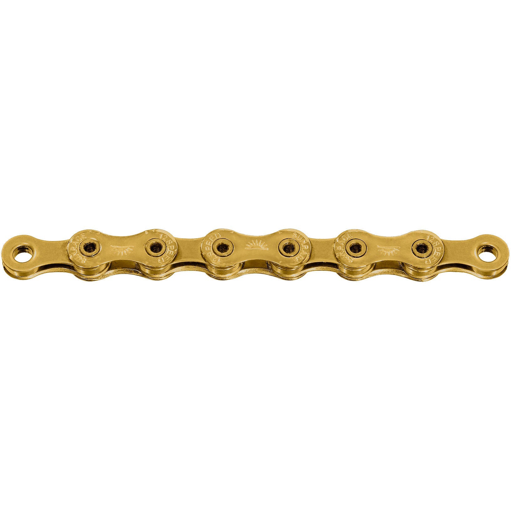 Sunrace ketting ti-nitride 126l 12v goud cn12z