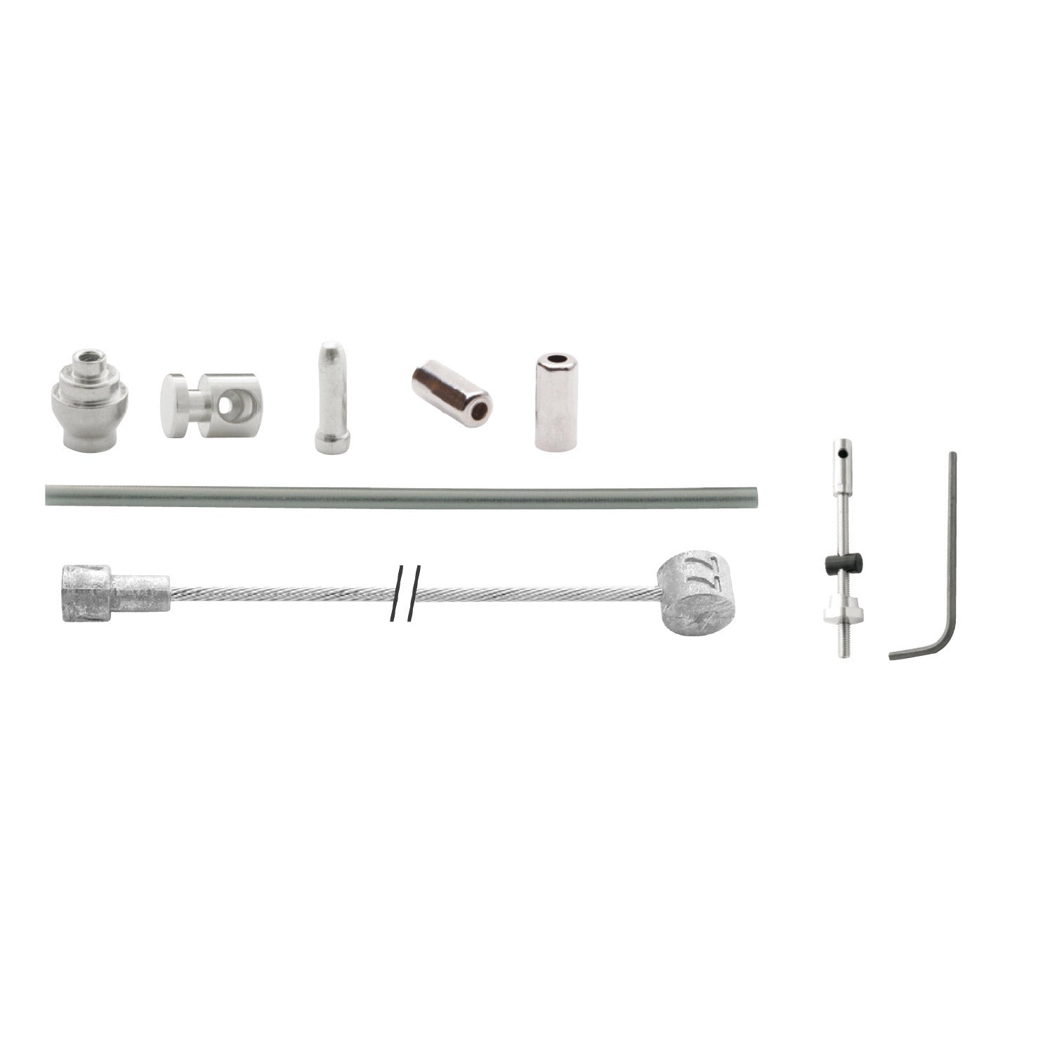 Trommelrem kabelkit Elvedes 1700mm 2250mm RVS - zilver (op kaart)