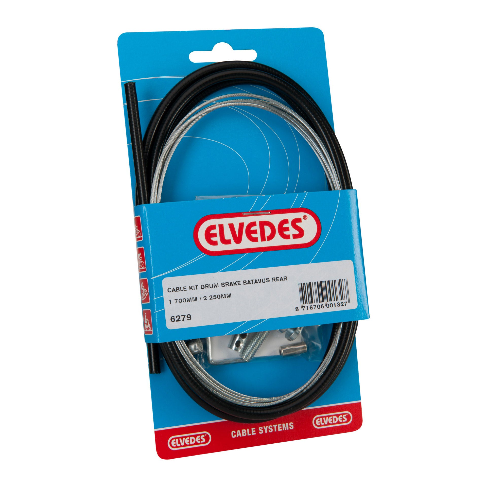Trommelbremszug hinten Elvedes mit Haken (universell)