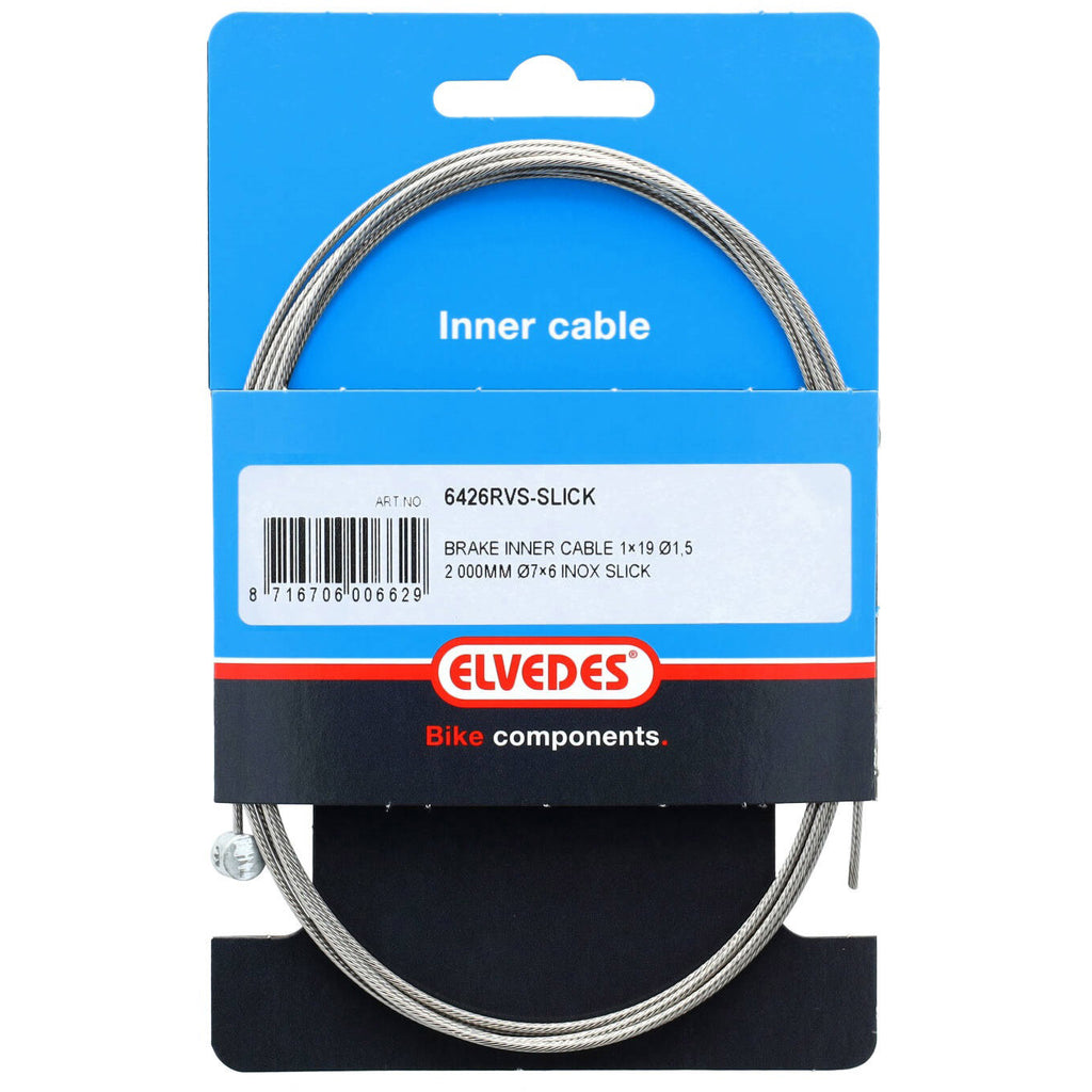 Elvedes Bremsinnenzug 2000 mm Edelstahl glatt ø1,5 mm T-Nippel