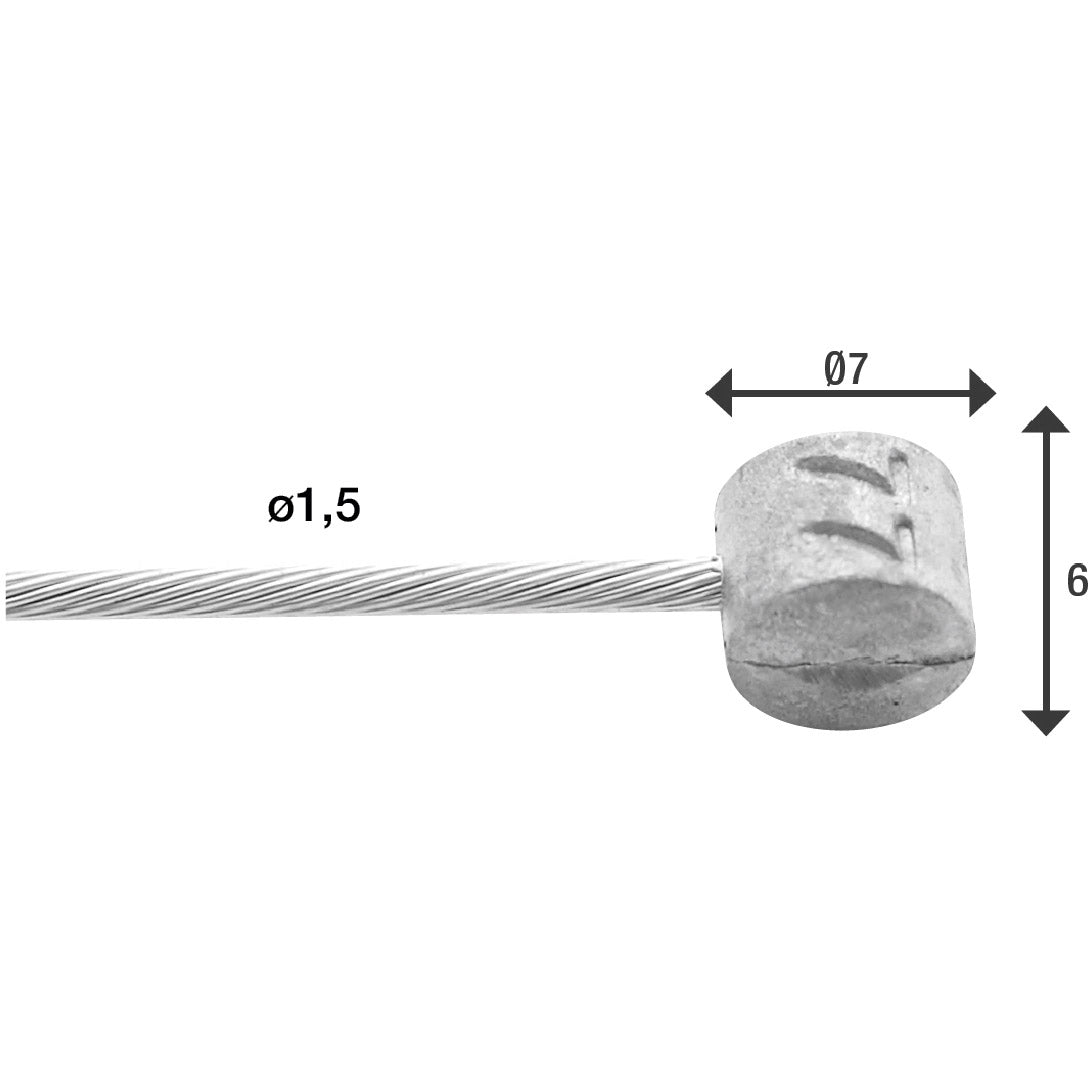 Elvedes Bremsinnenzug 2000 mm Edelstahl glatt ø1,5 mm T-Nippel