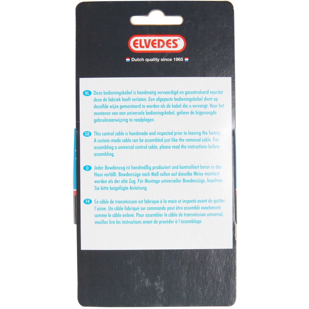 Kabel uni 2 nippels 2.35m rvs zwart 6444 39rvs