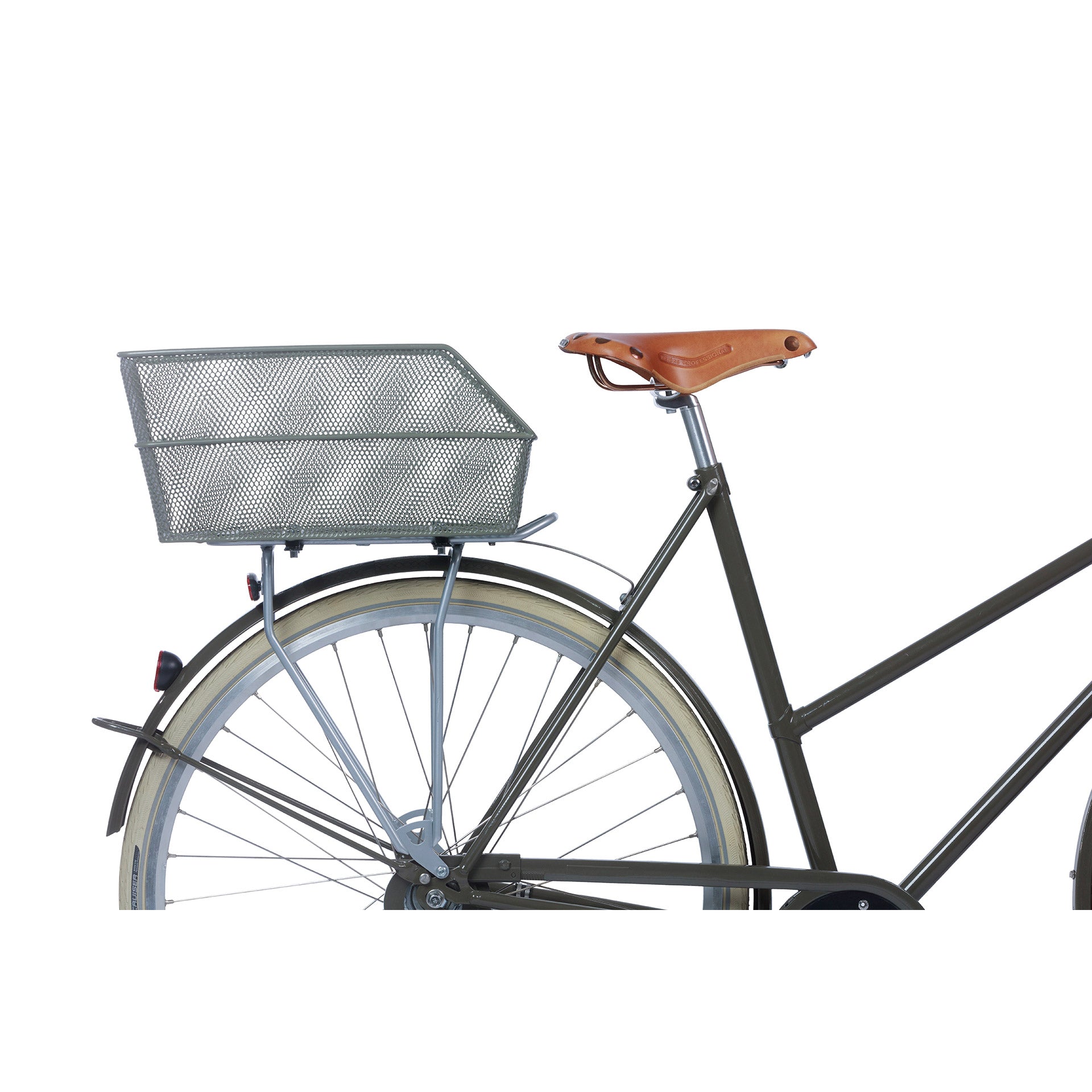 Basil Cento FM Fahrradkorb mit fester Halterung 38 x 24 x 11 cm - olivgrün