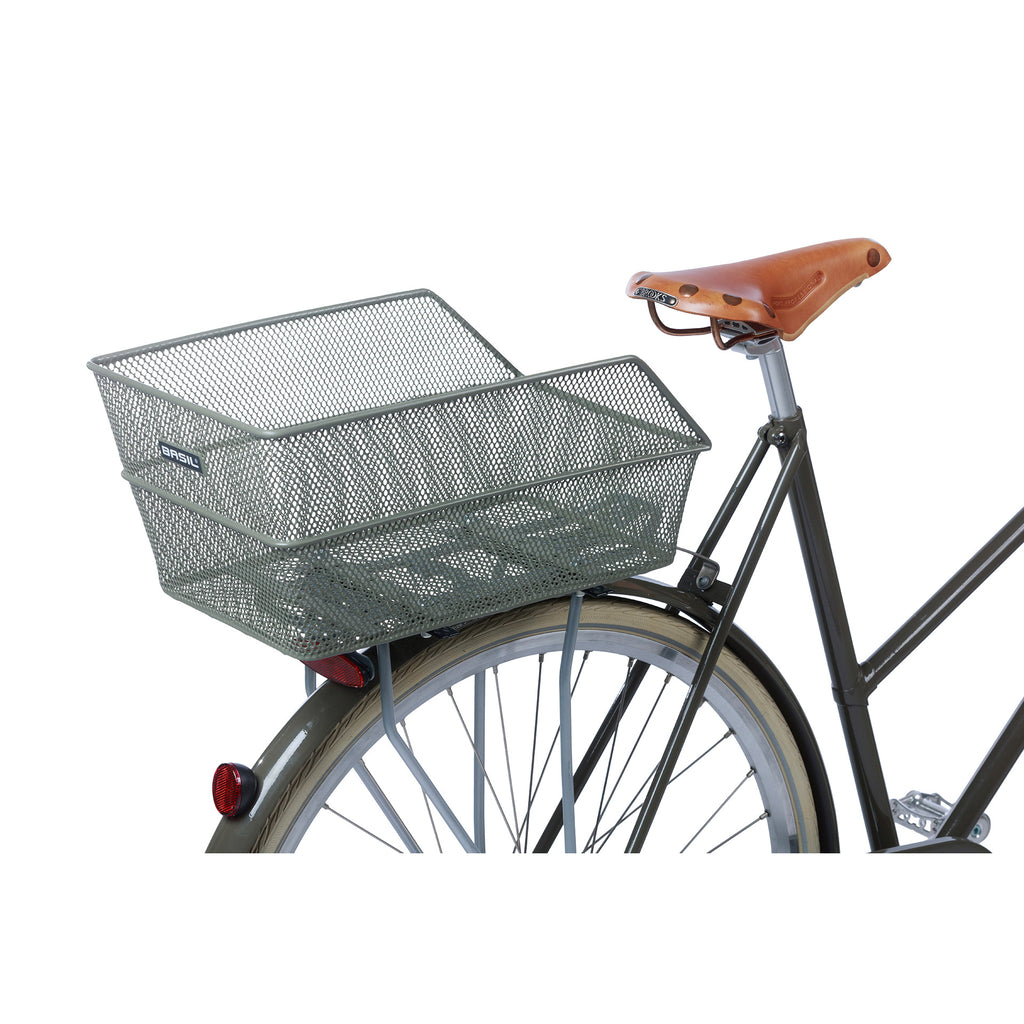 Basil Cento FM Fahrradkorb mit fester Halterung 38 x 24 x 11 cm - olivgrün