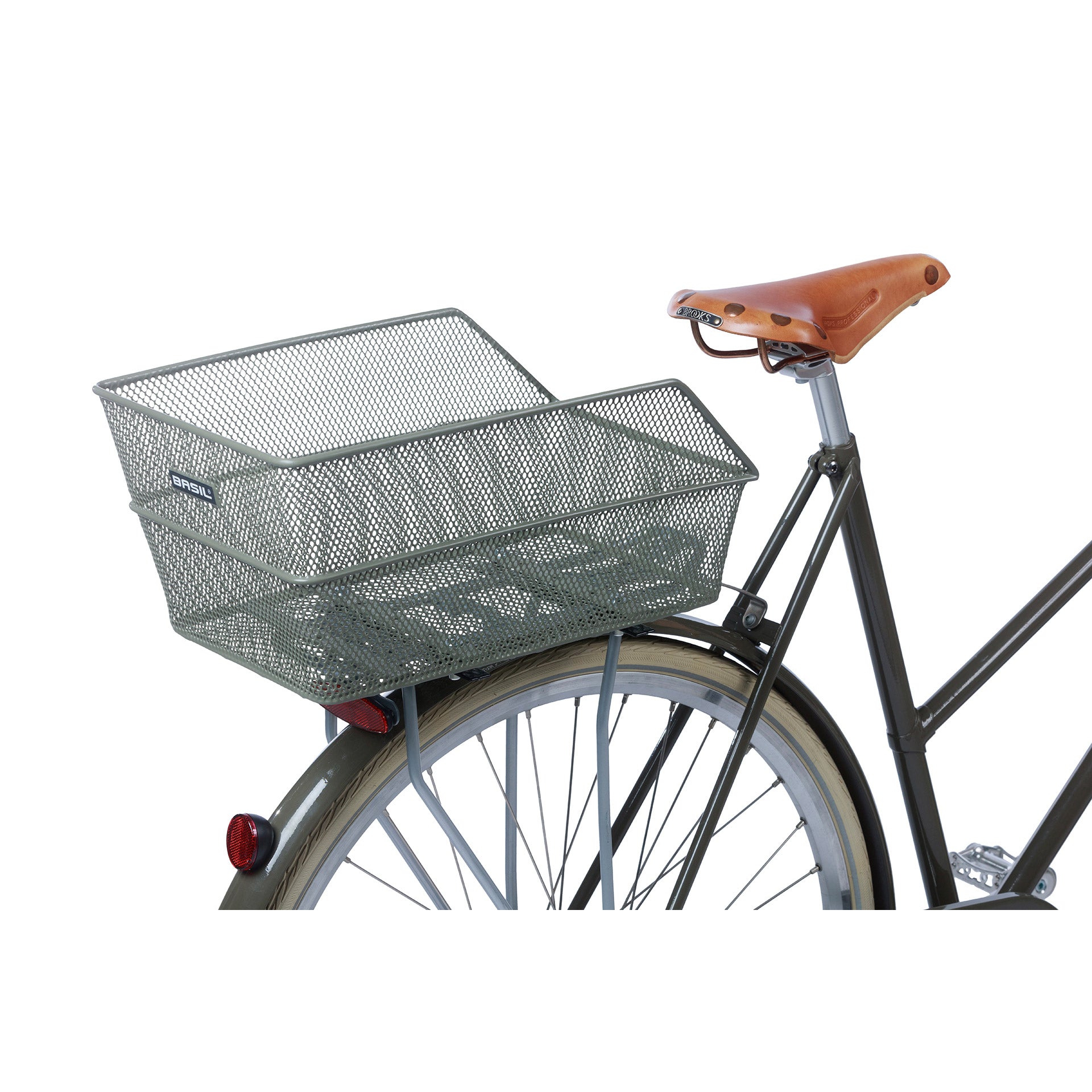 Basil Cento FM Fahrradkorb mit fester Halterung 38 x 24 x 11 cm - olivgrün