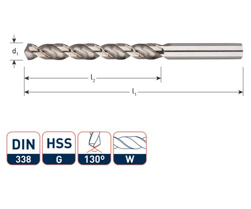 Rotec spiraalboor din338 alu 5.0 (nml)