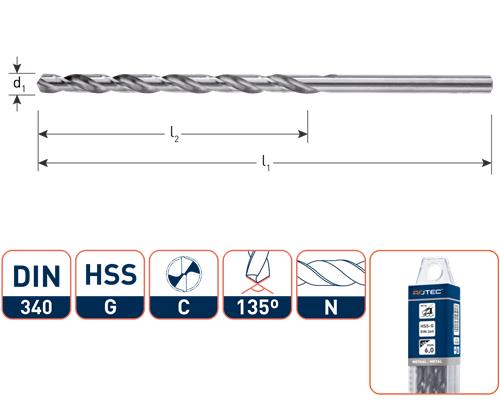 Rotec spiraalboor din340n 13.0mm lang