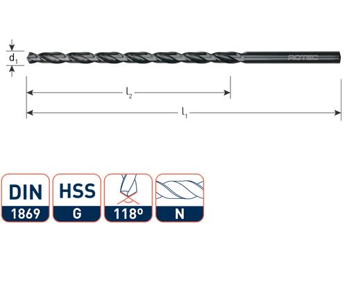 Rotec spiraalboor extra lang 3.5x165 115