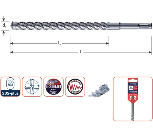 Rotec sds-boor 400 450 14mm 4-snijder